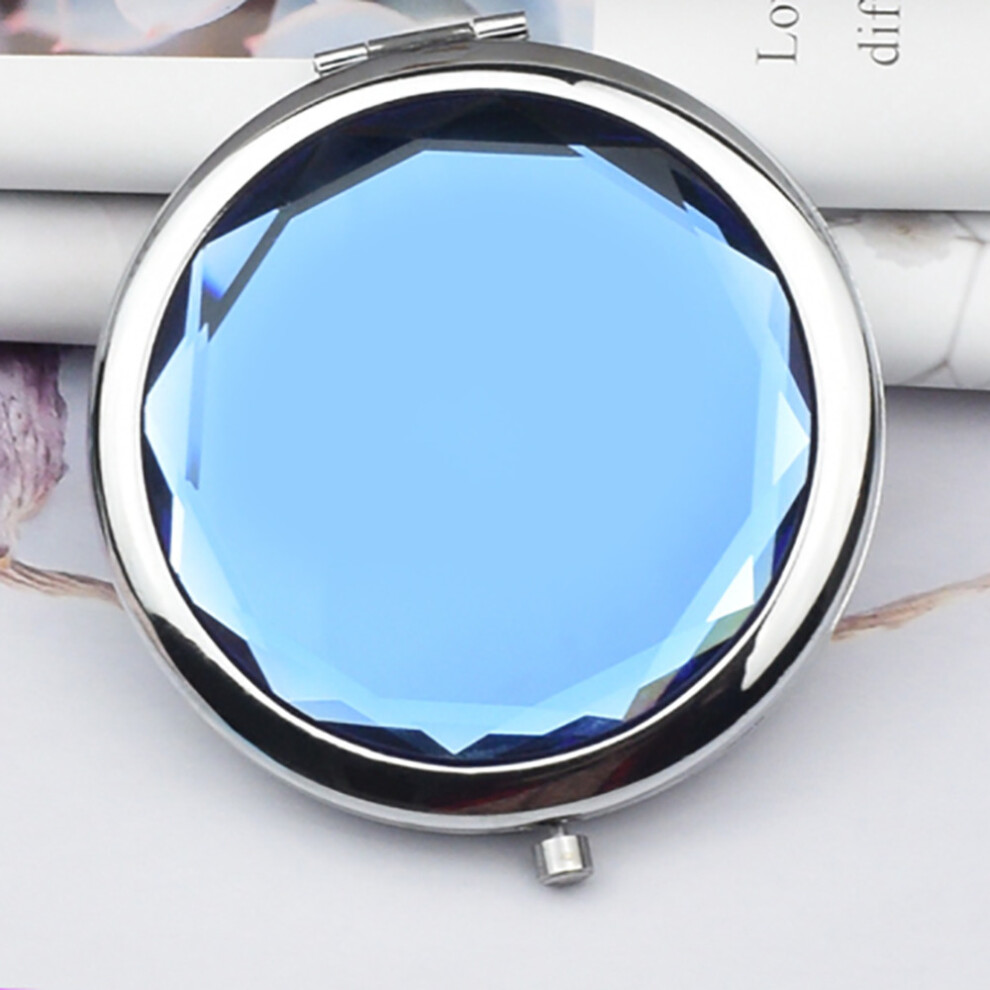 1pcs Crystal Makeup Mirror Metal Compact Mirror 70mm Round For Girl's Women Cosmetic Pocket Mirror Beauty Tools