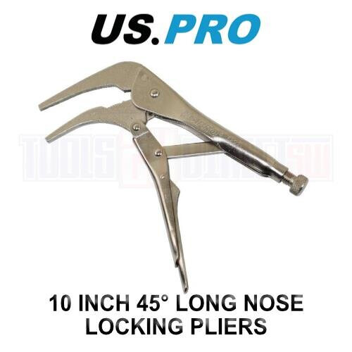 us pro US PRO Tools 10 Inch 45 Long Nose Locking Pliers Mole Grips 5892