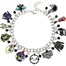 Woensdag Addams Family Bedelarmband, Verstelbare Ketting Sieraden Halloween Gifts