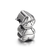 Stainless Steel Boy Bead Polished 5mm Hole Metal European Beads Bracelet Charms for DIY Jewelry Making Accessories