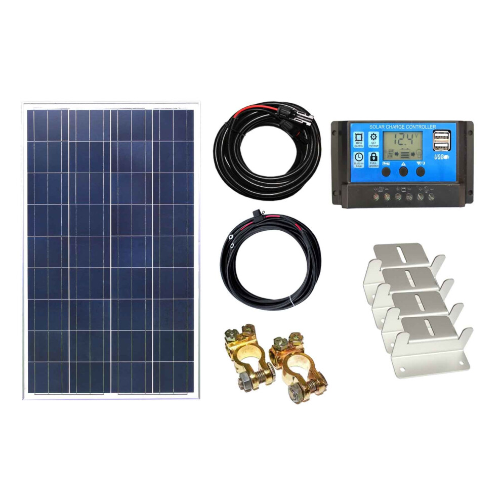 100w Poly Solar Panel Kit - 12V/24V - PWM Controller