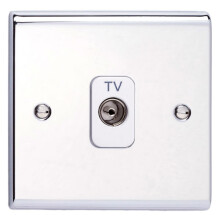 Deta TV Aerial Co-Axial Isolated -1G (Polished Chrome / White Inserts)