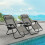 2x Zero Gravity Reclining Sun Lounger Chairs with Cup Holders 1
