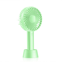 (Green) Portable Rechargeable 3 Speed Gear Adjustable Handheld Mini Fan