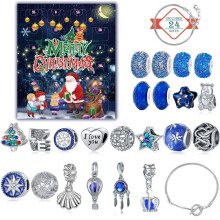 Advent Calendar Girls Charm Bracelet - Countdown Calendars Bracelets Making Kit for Kids - Creative Christmas Gifts for Women, Teenagers, Adults