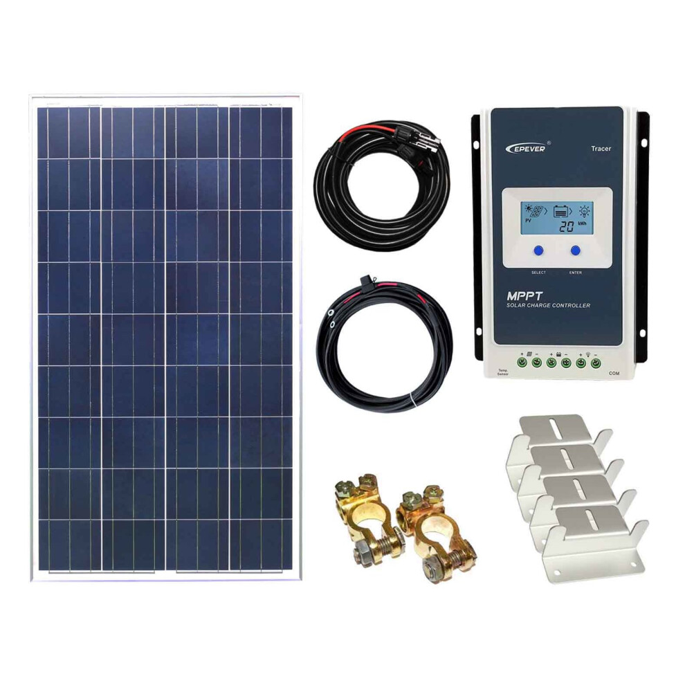 100w Poly Solar Panel Kit 12V/24V with MPPT Controller