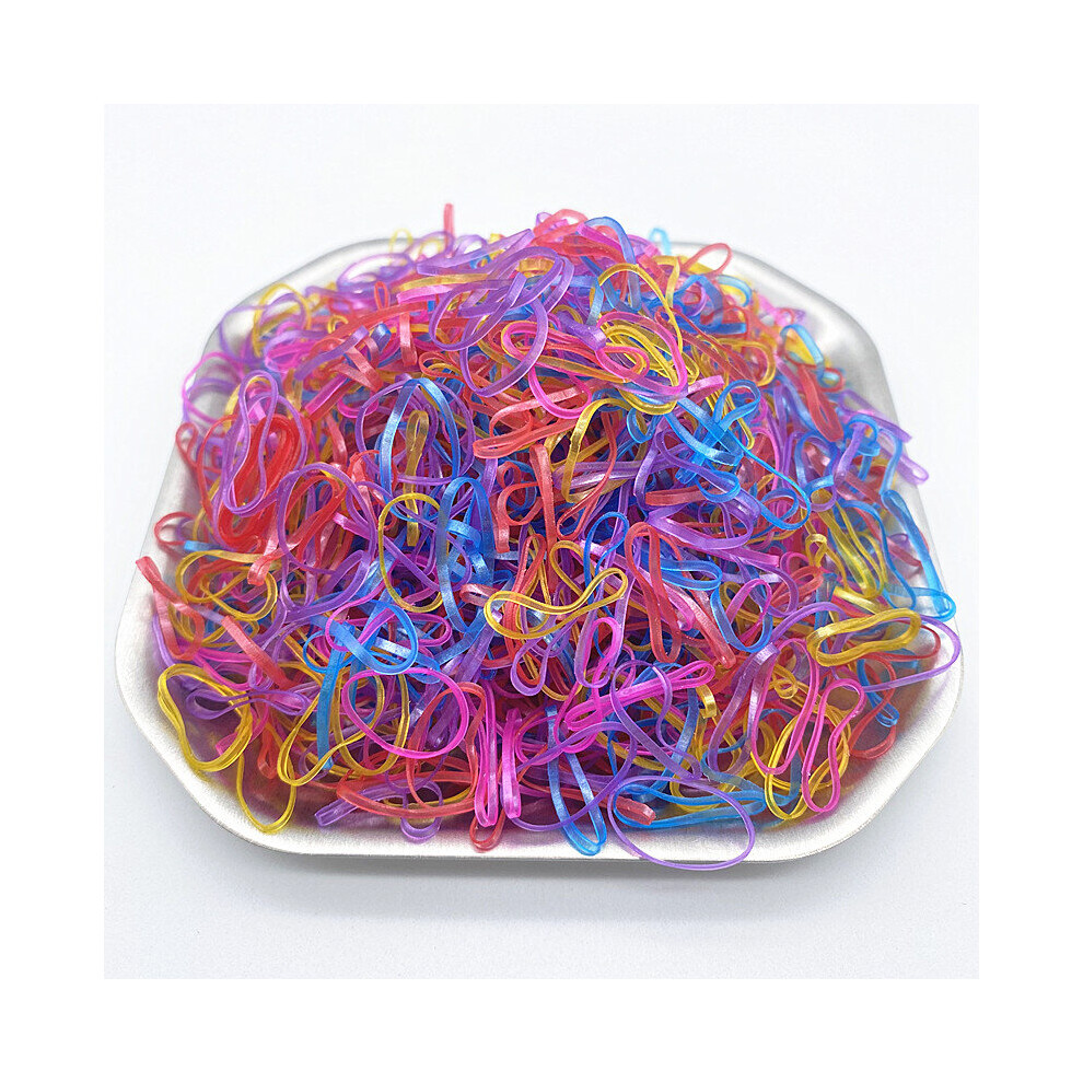 new1000Pcs/ Colorful Disposable Hair Bands Scrunchie Girls Elastic Rubber Band Ponytail Holder Hair Accessories Hair Ties-image-OPC-PBRWKBT-NEW