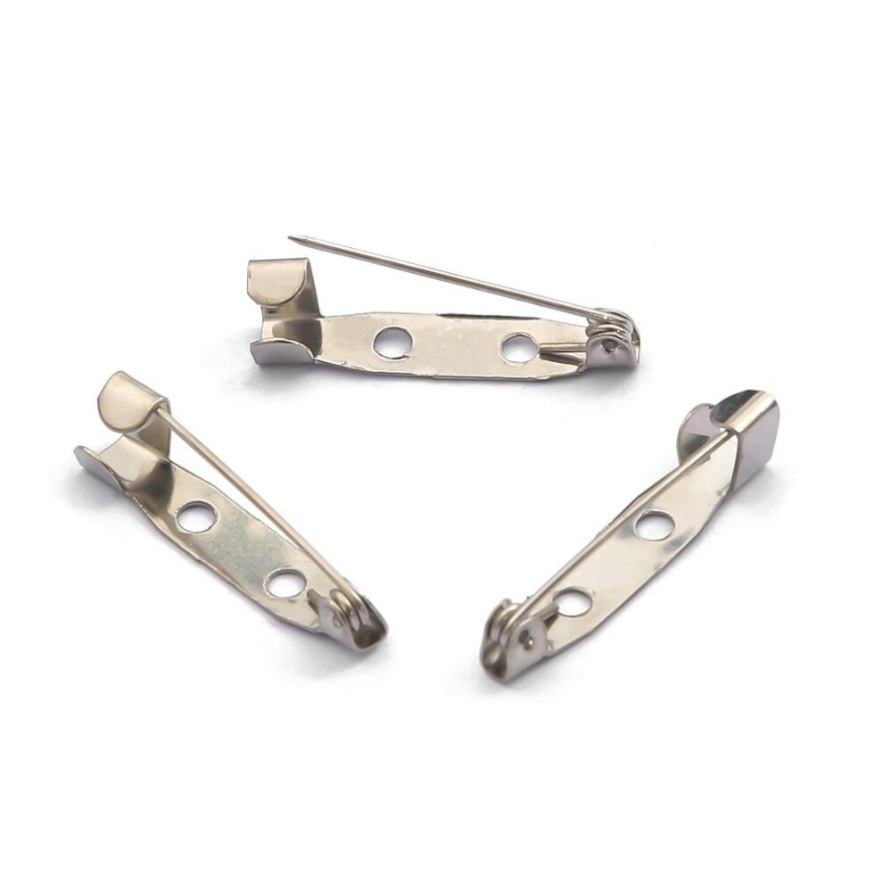 (Rhodium White-15mm) 10pcs/lot 15 20 25 30 35mm Brooch Clip Base Pins Safety Pins Brooch Settings Blank Base For DIY Jewelry Making Supplies-image-OPC-PBRWK5Z-NEW