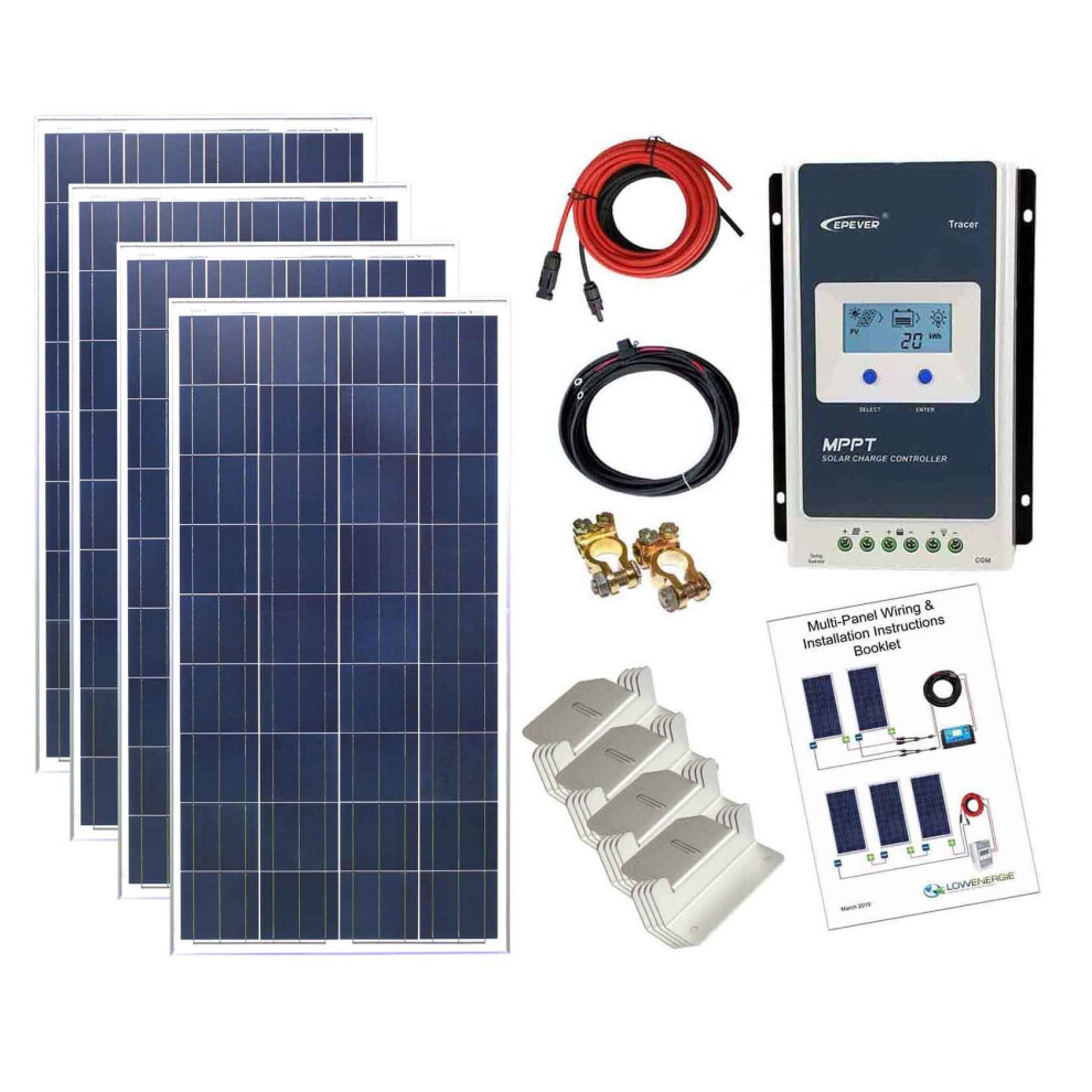 400w Poly Solar Panel Kit 24V with MPPT Controller