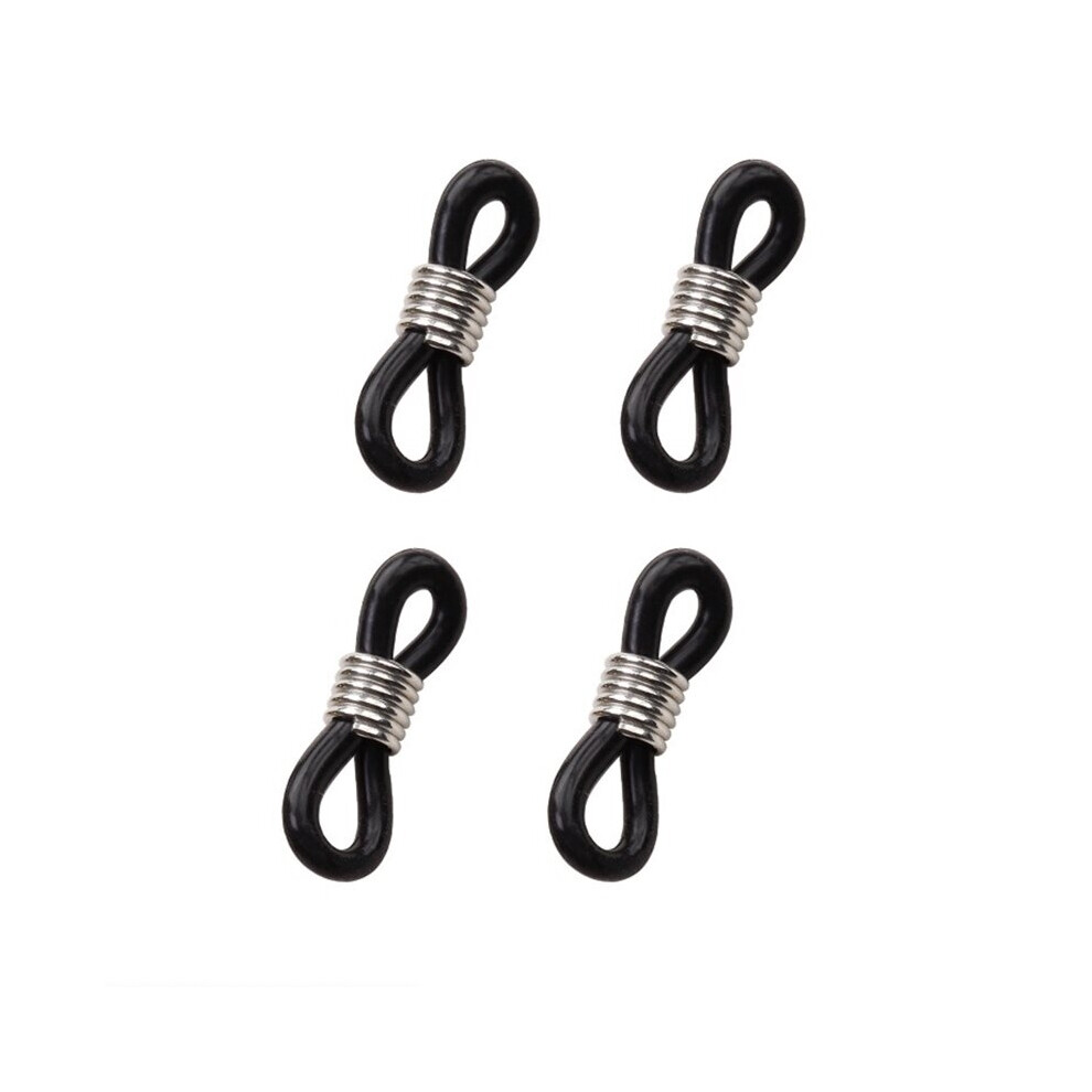 Black/Green (Rhodium -100Pcs) 50/100Pcs Adjustable Anti-Slip Eyeglass Chain Ends Retainer Rubber Glasses Ring Strap Spectacle Connectors Eyewear Access