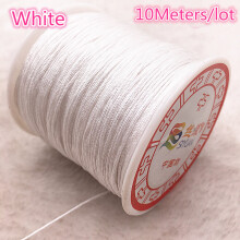 (white Dark Grey-0.8mm(10meters)) 10Meters/lot 0.8/1.0mm Nylon Cord Thread Chinese Knot Macrame Cord Bracelet Braided String DIY Tassels Beading Thread