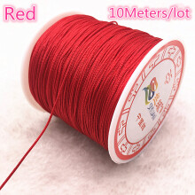 (red MULTI-0.4mm(10meters)) 0.4-1.5mm 10Meters/lot Red Nylon Cord Thread Chinese Knot Macrame Cord Bracelet Braided String DIY Tassels Beading String Thread