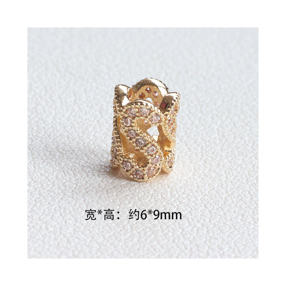 1pcs Inlaid Zircon Spacer Beads Retro Style Barrel Beads Beaded Material Diy Jewelry Bracelet Necklace Accessories-image-OPC-PBRWPBX-NEW