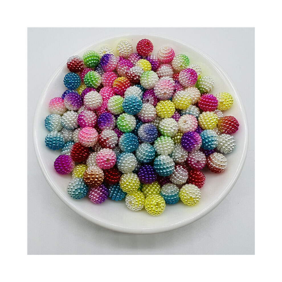 30pcs 10mm Bicolor Acrylic Beads Bayberry Beads Round Loose Beads Fit Europe Beads For Jewelry Making DIY Accessories-image-OPC-PBRWPCP-NEW