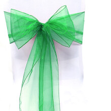 (100 Pcs, Green) 10-100Pcs Organza Bowknot Chair Sashes Covers Wedding Party Event Banquet Decors