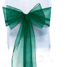 (100 Pcs, Dark Green) 10-100Pcs Organza Bowknot Chair Sashes Covers Wedding Party Event Banquet Decors