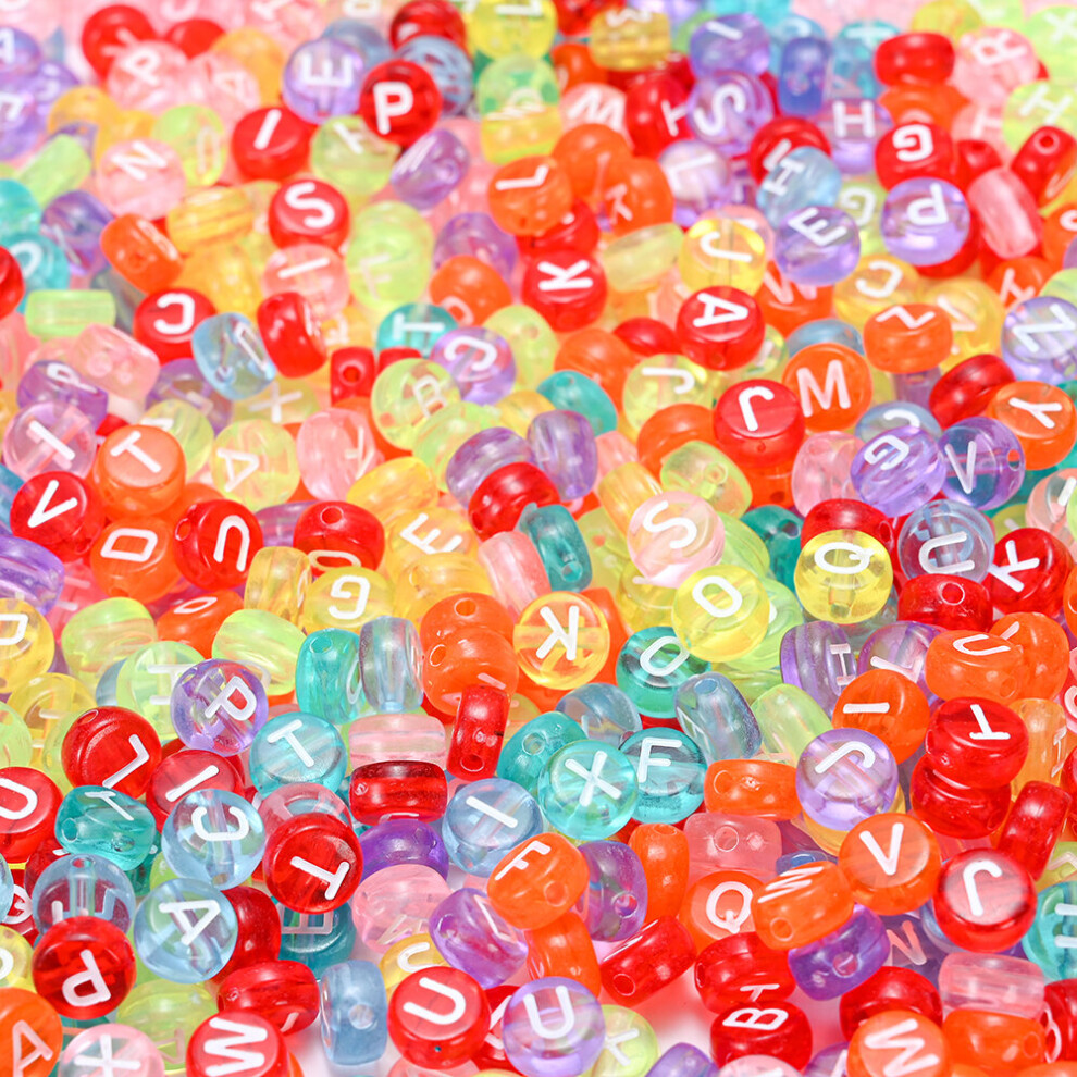 100pcs/lot Mixed Letter Acrylic Beads Round Flat Alphabet Loose Spacer Beads For Jewelry Making Diy Bracelet-image-OPC-PBRWR5C-NEW