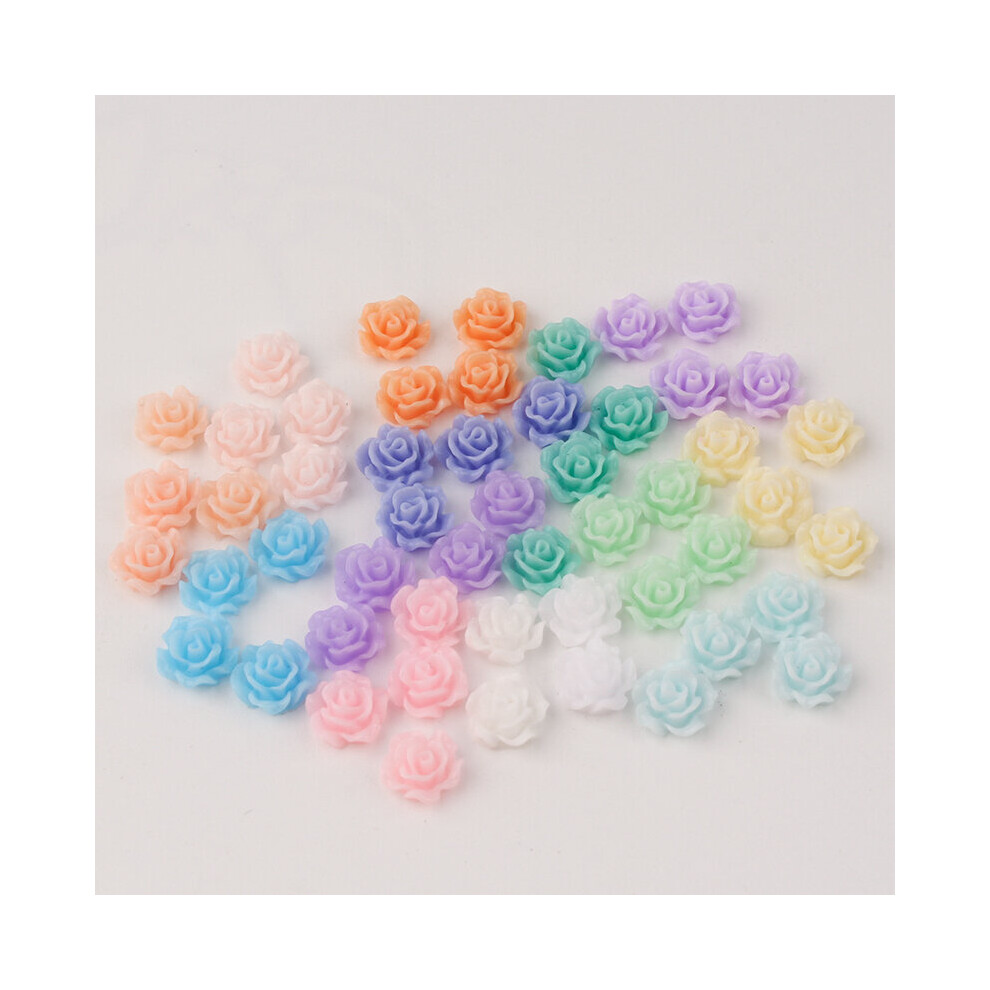 10pcs Nail Jewelry Macaron Mini Resin Three-dimensional Rose Camellia Diy Accessories Materials Nail Charms