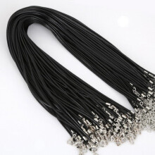 10 Pcs/lot 2MM Diameter Waxed Nylon Cord Leather Adjustable Braided Rope Necklace&Bracelets Charms Findings Lobster Clasp String
