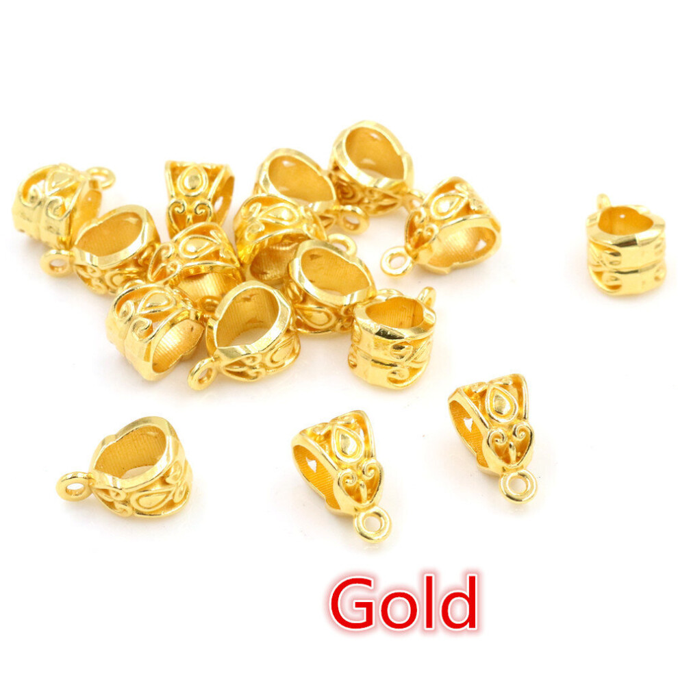 20pcs 13x8x8mm Beads Bails Pendants Jewelry Making DIY Necklace Antique Silver Plated Beads Bails Pendants Charm Beads Bails-image-OPC-PBRWXCP-NEW