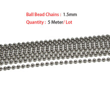 1.5 2.4 3 4 5 6 8 10 mm Beaded Ball Stainless Steel Bulk Ball Bead Chains For DIY Necklaces Keychain Jewelry Making Accessories