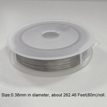 Stainless Steel Bead String Wire Tarnish Resistant Steel Wire Necklace Bracelet Making 10-100m/roll 32-328 Feet 0.38MM