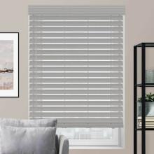 (60cm X 150cm) Grey Fauxwood Venetian Wooden String Blinds