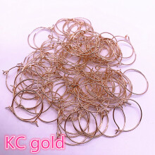 (KC Gold Black-20mm) 30pcs/lot 20 25 30 35mm KC Colour Hoops Earrings Big Circle Ear Wire Hoops Earrings Wires for Jewelry Making DIY Supplies