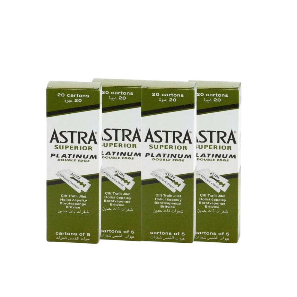 100 Astra Superior Safety Razor Blades PACK OF (4) (NEXT DAY DELIVERY)