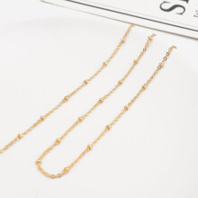 High 1m Width1.6/2mm 18k Plated Ball Chain Necklace Bead Chain For DIY Jewelry Making Bracelet Anklet Accessories