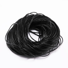 (Black-2.0mm x 5meters) 2-5Meters/Lot 1-6mm Cow Leather Round Thong Cord for DIY Bracelet Findings Rope String Jewelry Making Accessories