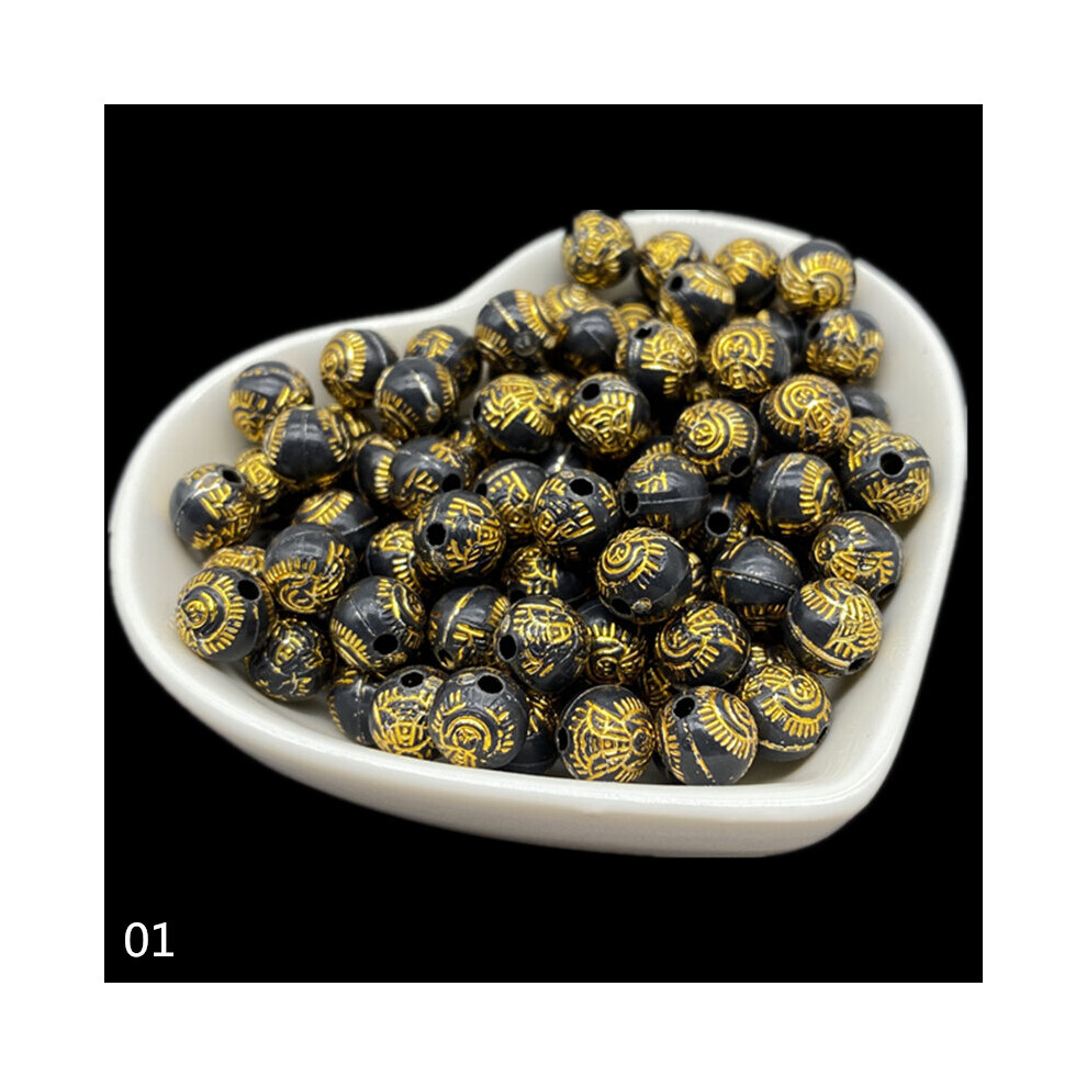 50pcs 8mm Printing Round Acrylic Beads For Jewelry Makeing Bracelet necklace DIY Accessory #E-image-OPC-PBRWXPH-NEW