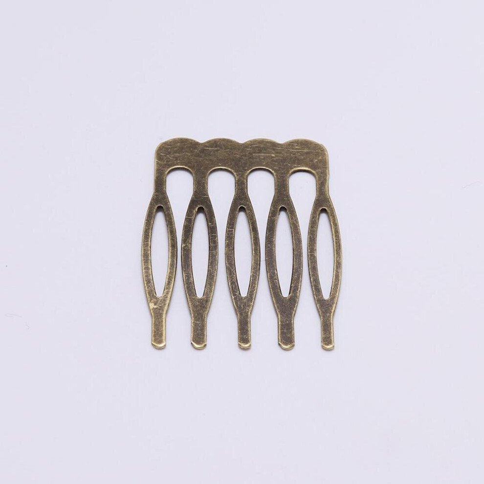 Unisex Green (Antique Bronze -12 Teeth) 10Pcs 5/8/10/12 Teeth Metal Hair Comb Bronze Tone Hair Clips Claw Hairpins Diy Jewelry Findings Components Wedding Hai