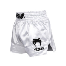 (Medium ) VENUM CLASSIC MUAY THAI SHORTS - WHITE