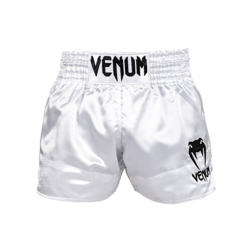 (Large ) VENUM CLASSIC MUAY THAI SHORTS - WHITE 1