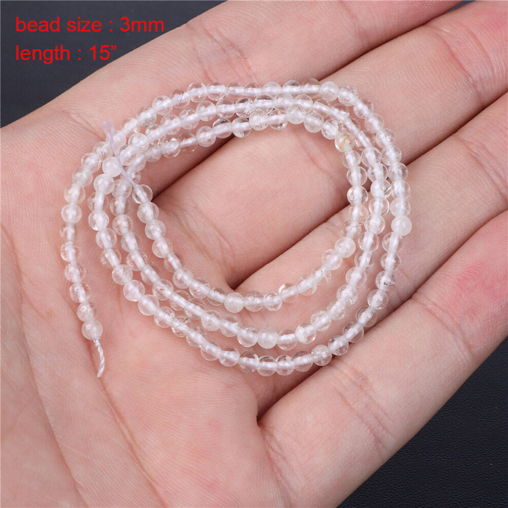 Natural Stone Bead Clear Quartz Crystal Smooth Matte Faceted Spacer Beads DIY Bracelet Earrings For Jewelry Making-image-OPC-PBRX9XV-NEW