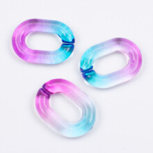 50/100pcs 14*19mm Transparent Gradient Acrylic Chain Link for Making Plastic Assembled Chain Jewelry Keychains Necklace Bracelet