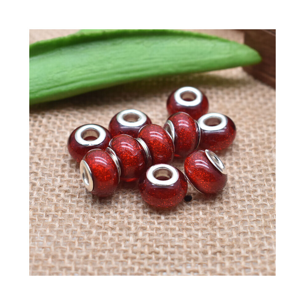 Yanqi Round Crystal Glass European Beads Big Hole Charm Beads For Jewelry bracelet Making DIY Accessories 10PCS/Lot-image-OPC-PBRXDJC-NEW