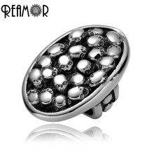 5pcs Hole Size 12*6mm 316l Stainless Steel Beads Skull Square Charm Beads For Men Bracelet DIY Jewelry Making Accessories