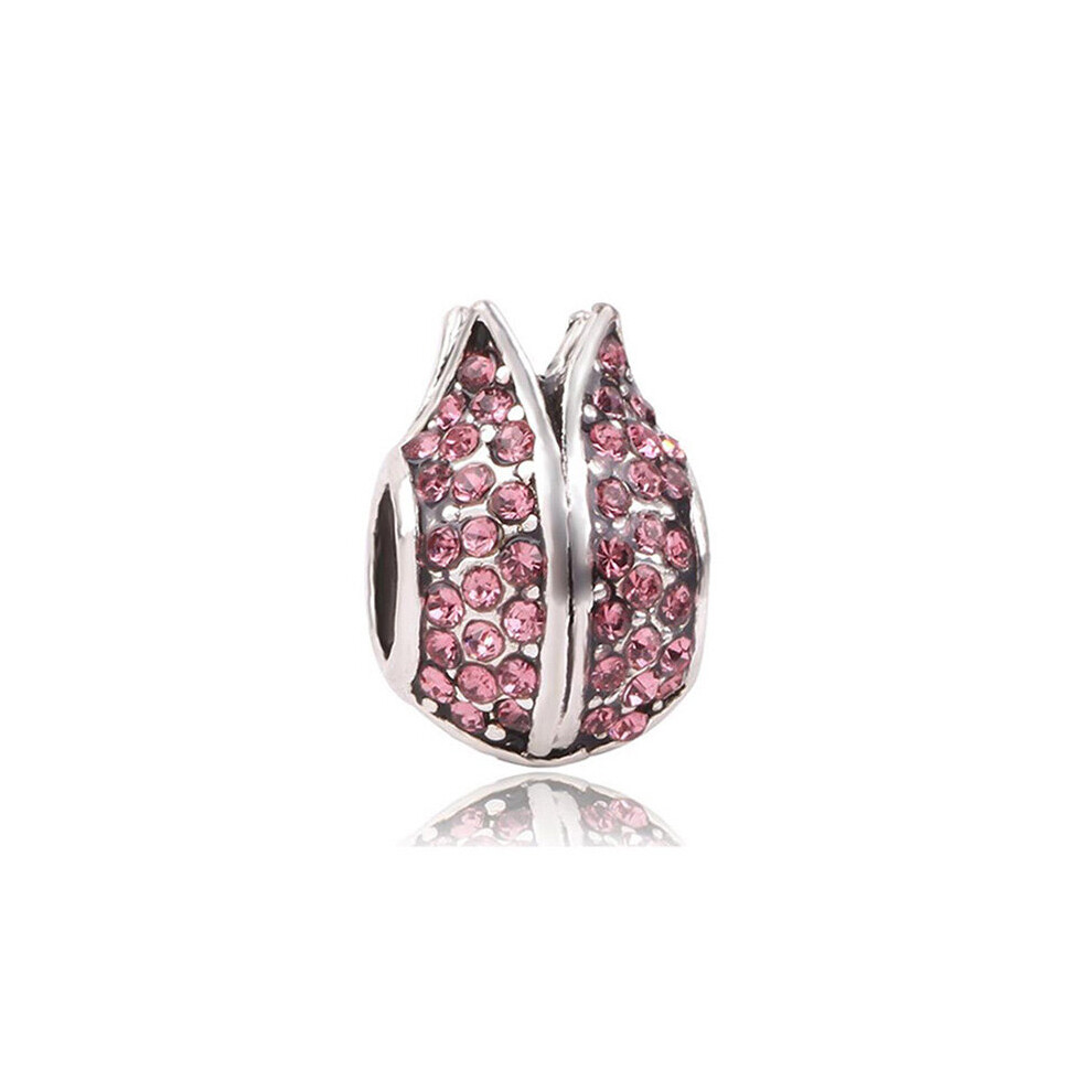 2pc Pink Hope Charms Beads Fit Bracelets & Necklaces DIY Romantic Heart Jewelry Gift For Women-image-OPC-PBRXFG2-NEW