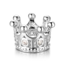 3pcs/lot Diy Spacer Beads Micro Pave CZ Zircon Crown Charms for Beaded Men Bracelet Making 8-10 Disc Ball Round Bead