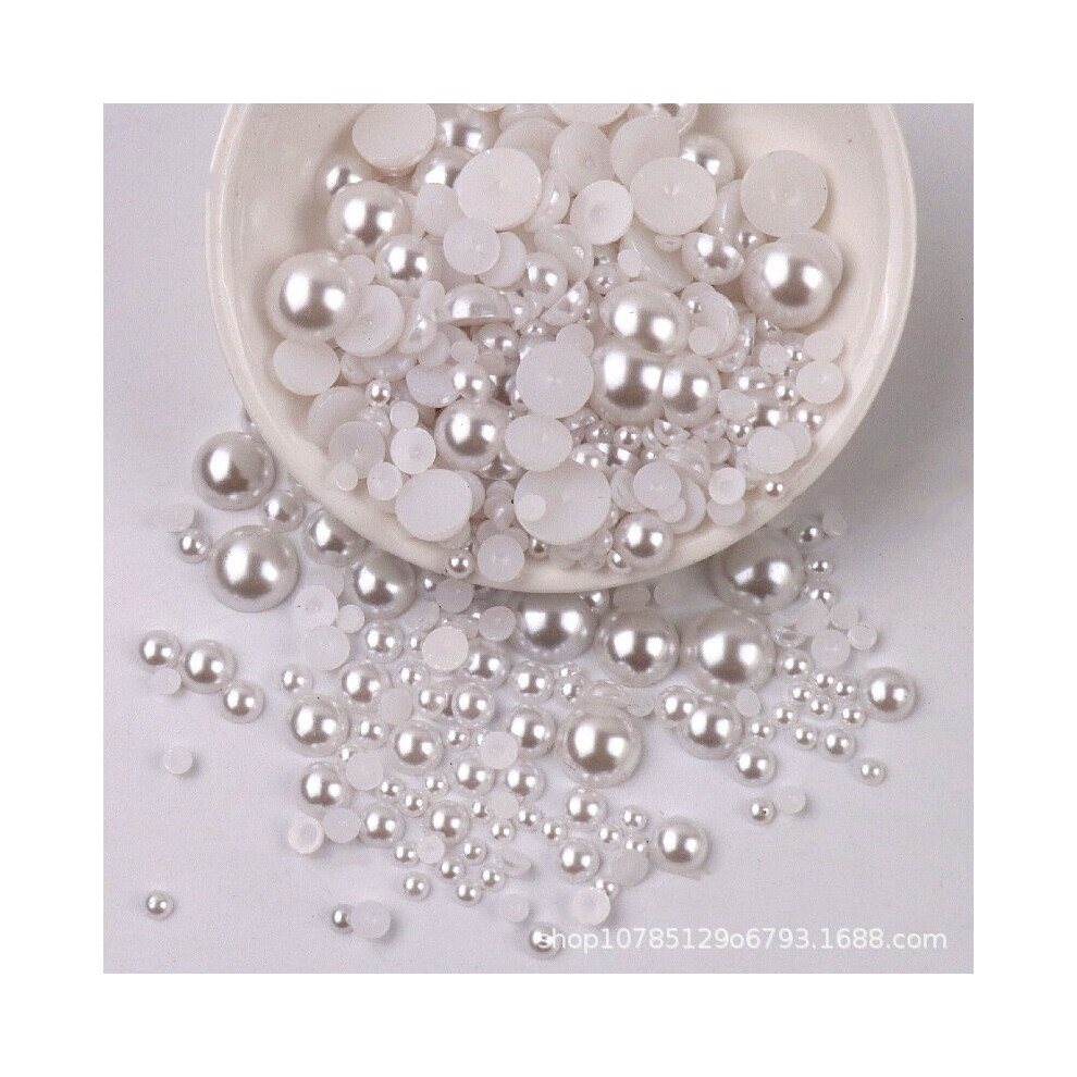120pcs Multi-sized 3-10mm ABS Plastic Half Round Pearls Loose Spacer Seed Beads for Needlework Jewelry Making DIY Nail-image-OPC-PBRXHDV-NEW