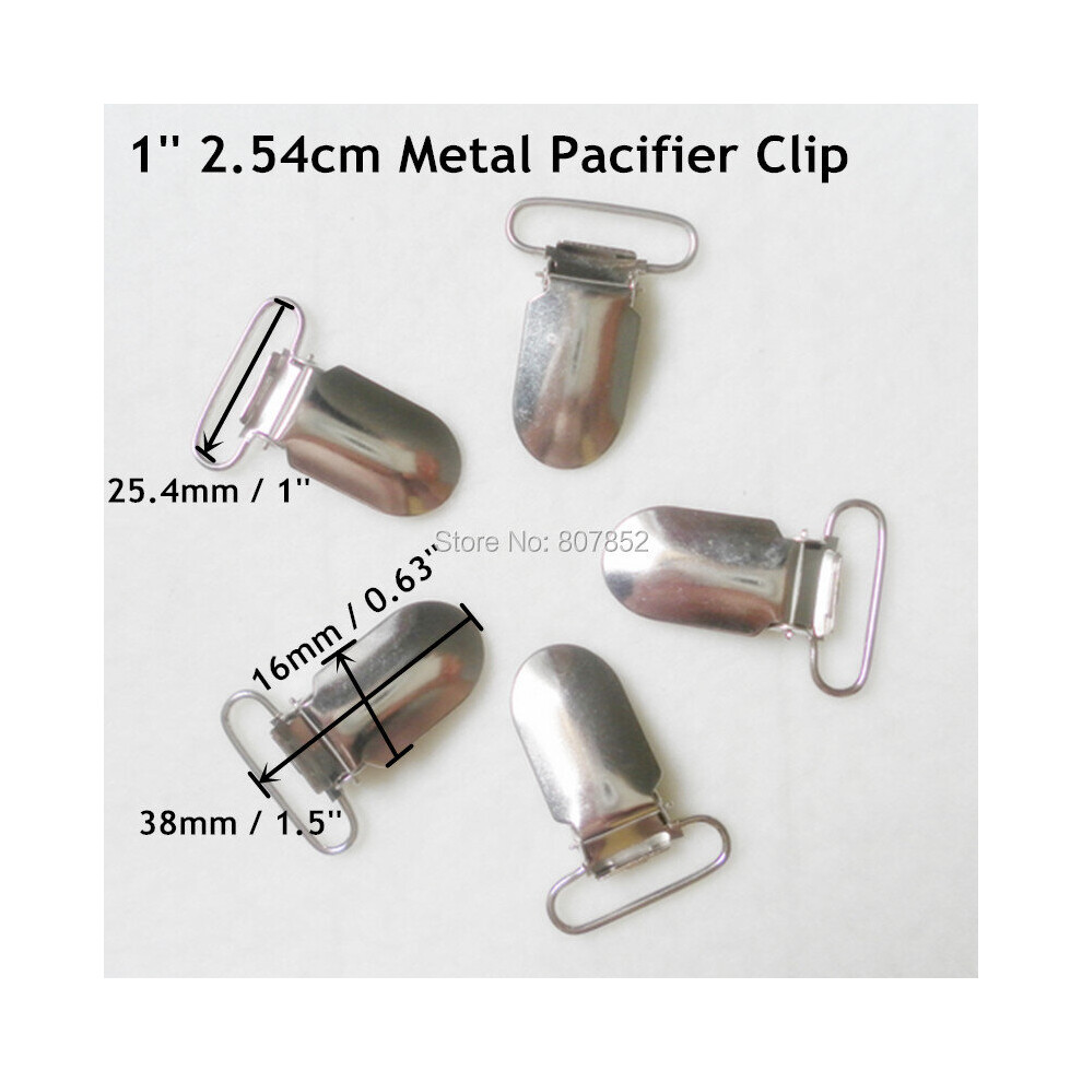 50Pcs/Lot 1'' 25Mm Metal Hook Baby Dummy Pacifier Holder Clips Suspender Clip Soother Clips For 2.5Cm Ribbon Multicoloured