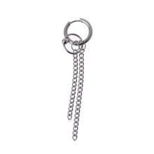 Jewelry Titanium Steel Earrings Long Men Boys Hoop Chain Drop Earrings