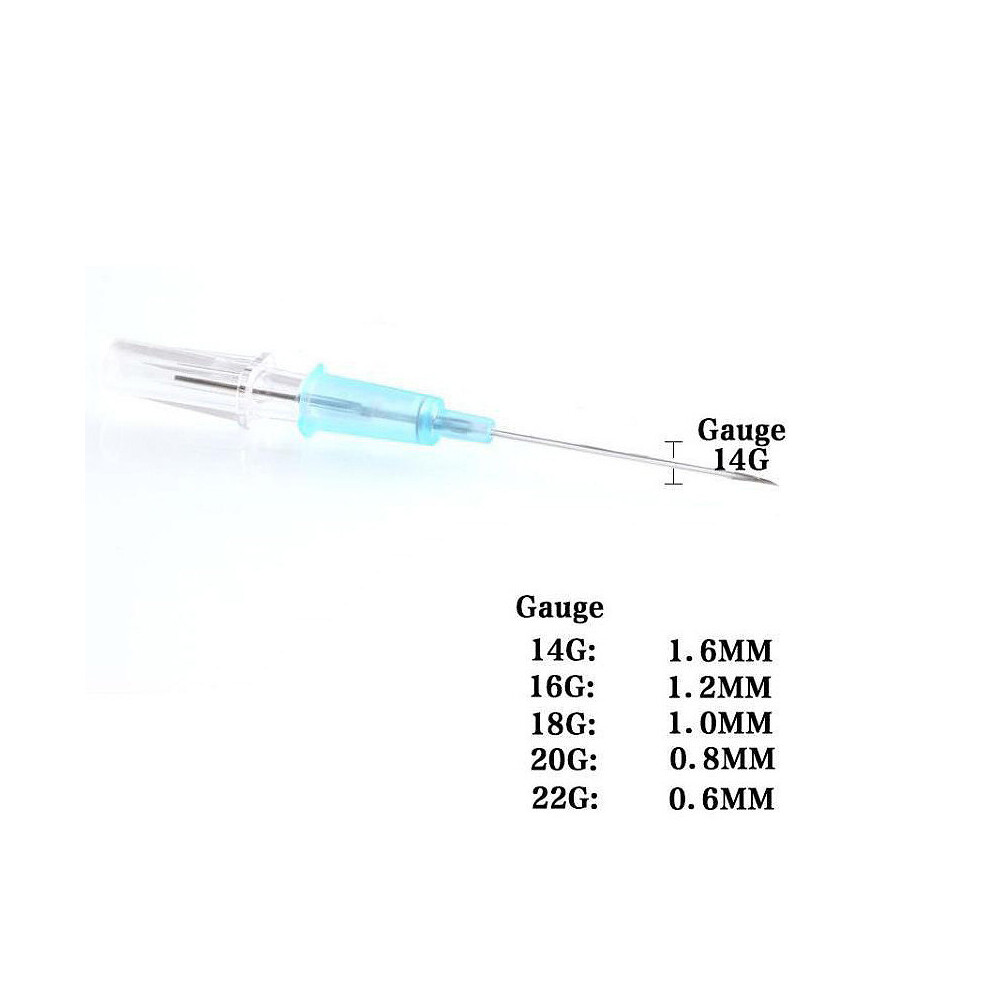 14G 16G 18G 20G 22G Professional Surgical Steel Catheter Cannula Body Piercing Jewelry Sterile Sterilized Body Tattoo Needles