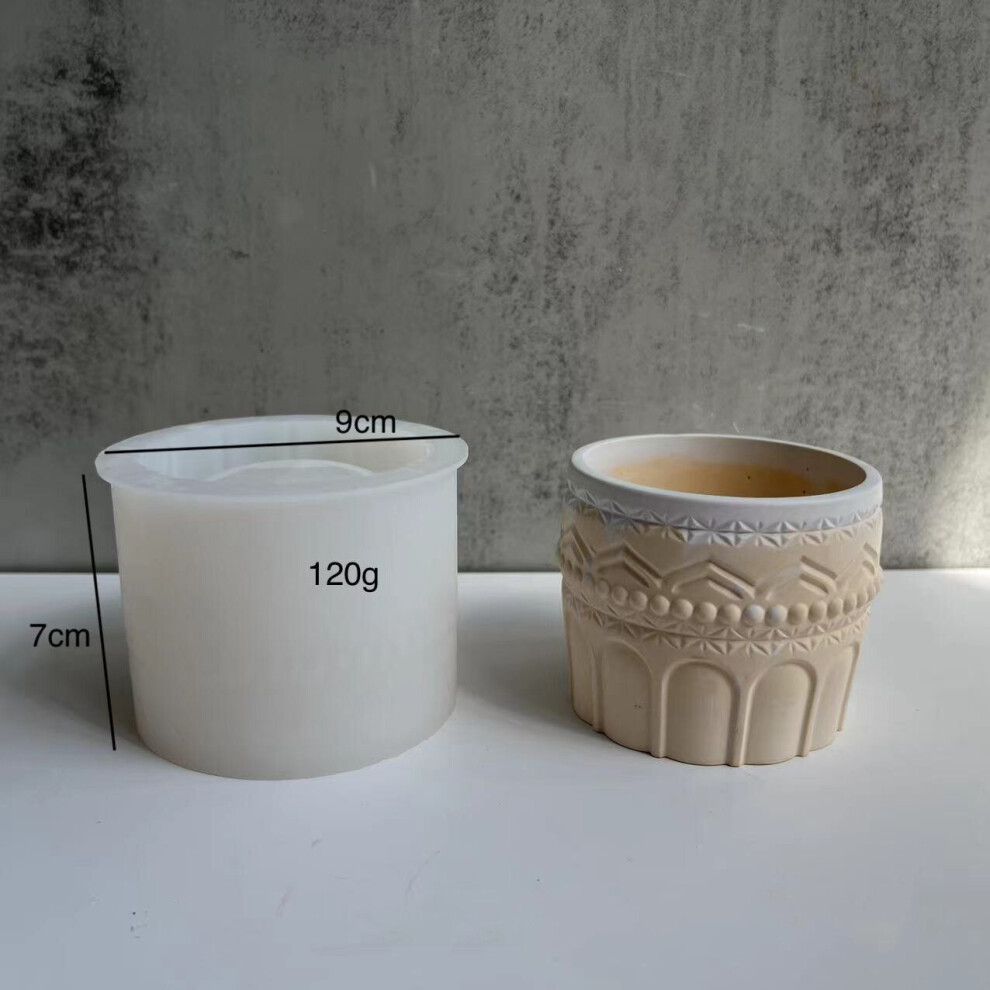 Round Concrete Flower Pot Cement Slicone Mold DIY Candle Jar Jewelry Storage Box Resin Mould Succulent Plants Pot Mold
