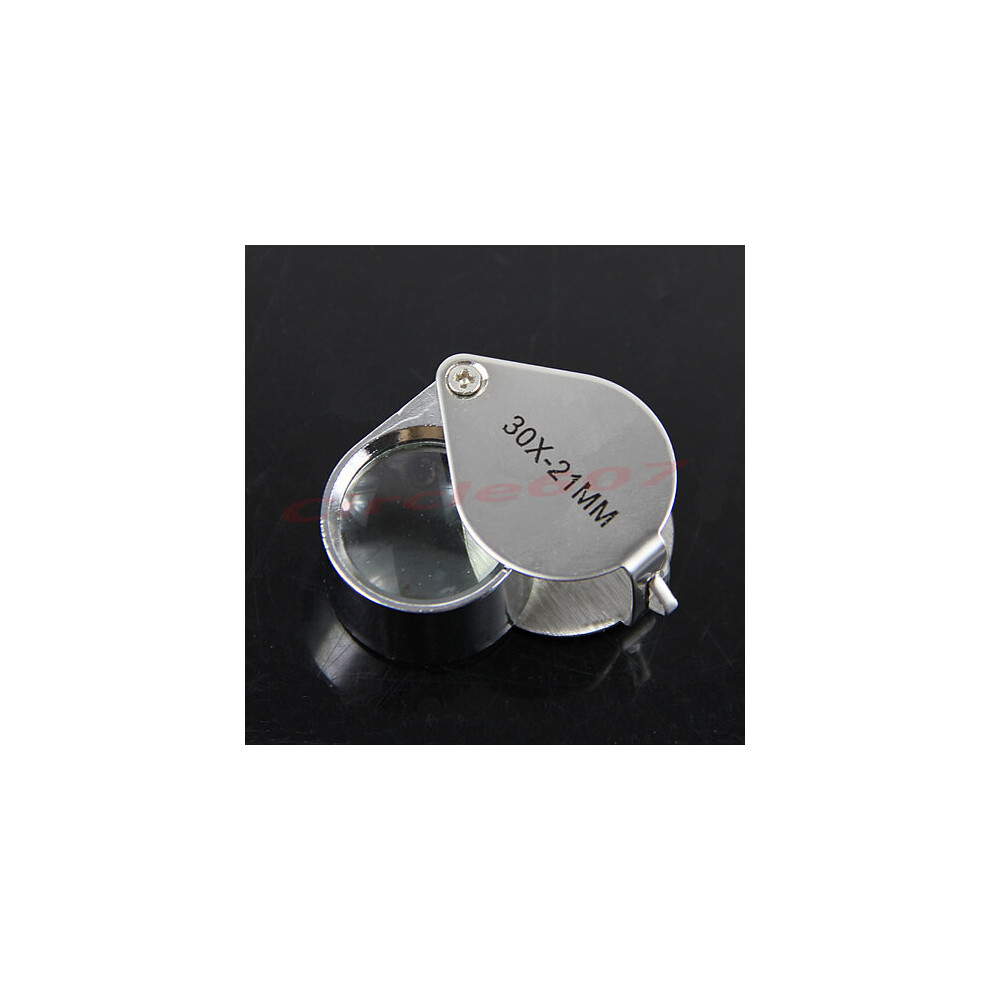 U2JF Pocket Jewelry Magnifier 10X 20X Magnifying Glass Lens Double Lens Folding Loupe for Jewellery Stamps Coins