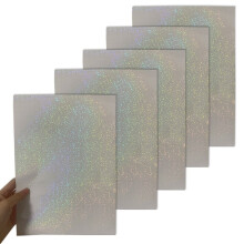 5 Sheets Transparent Holographic Overlay Lamination Vinyl A4 Size Self-Adhesive Laminate Waterproof Vinyl Sticker Paper