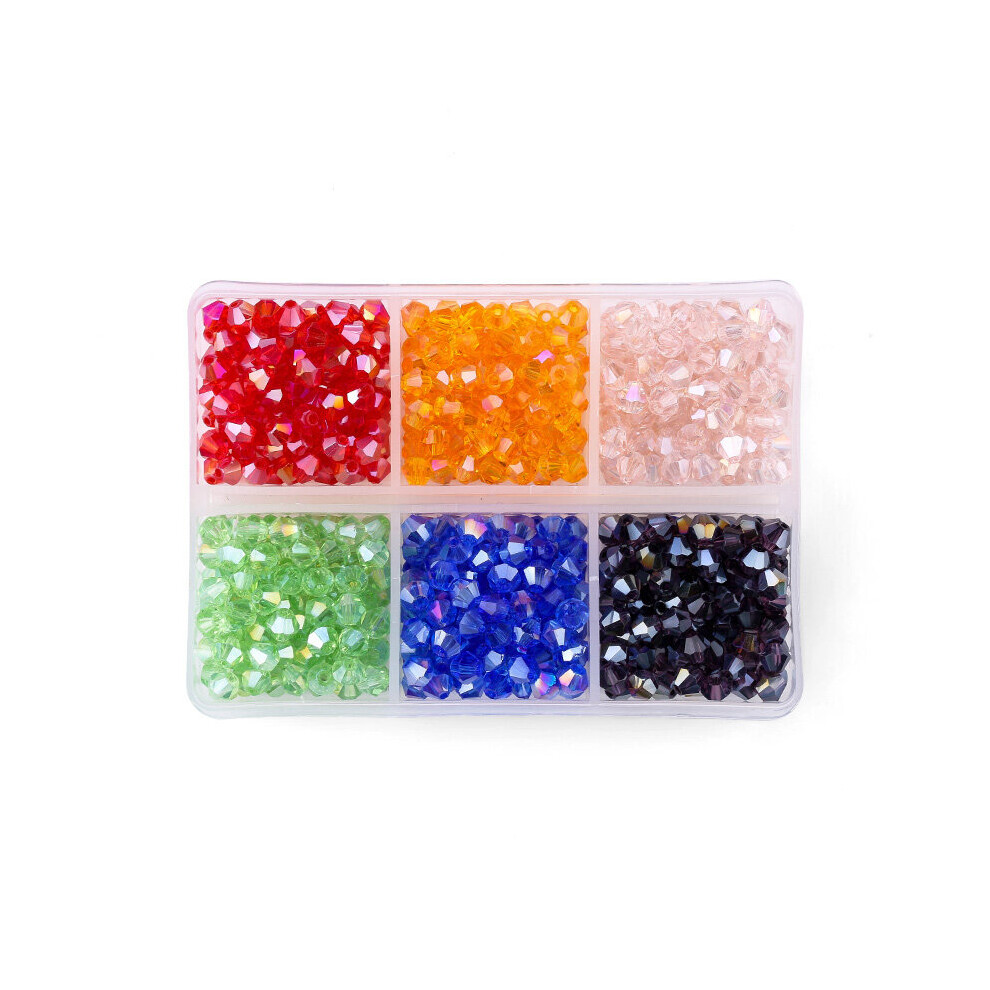600PCS 4mm Plated Crystal Beads Jewelry Making Bicone Spacer Beads Austria Glass Jewellery Beads for DIY Bracelet Supplies-image-OPC-PBRXRGK-NEW
