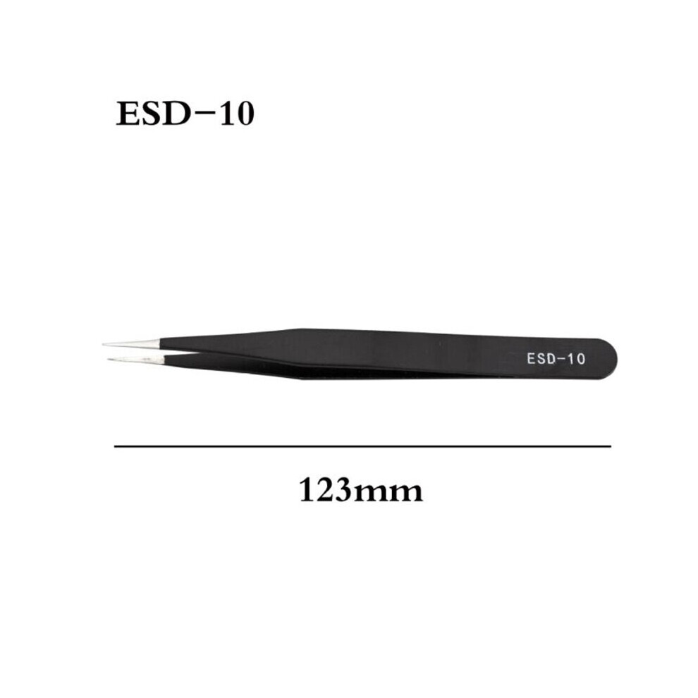 Anti-static ESD Stainless Steel Tweezers Maintenance Tools Industrial Precision Curved Straight Tweezers Repair Tools